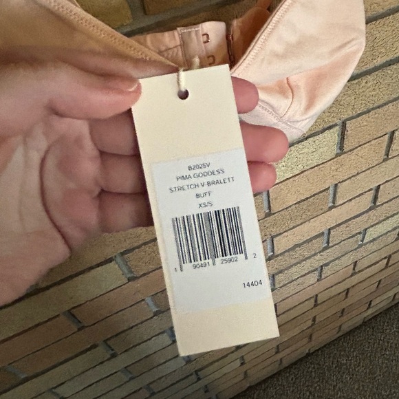 NWT Eberjey Pima Goddess V Neck Stretch Cotton Bralette Color Buff Size XS/S - Picture 3 of 6